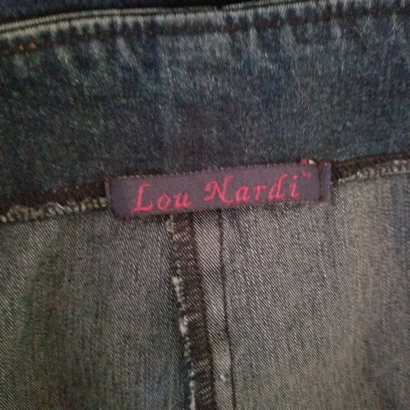 Lou‎ Nardi M Blue Jean Denim Skirt Maxi Straight Pencil Belt Loops - Picture 2 of 5